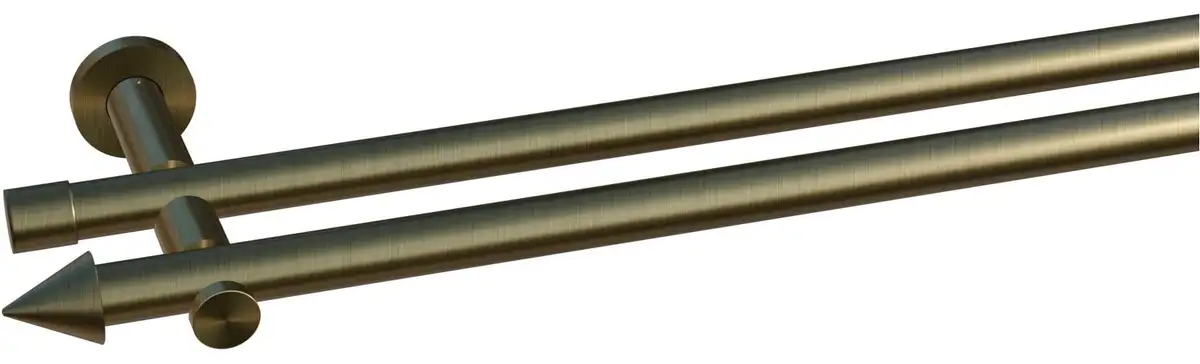 

Карниз для штор indeko "Кале", 2 направляющие, желаемая длина 130 см, цвет messing-antik