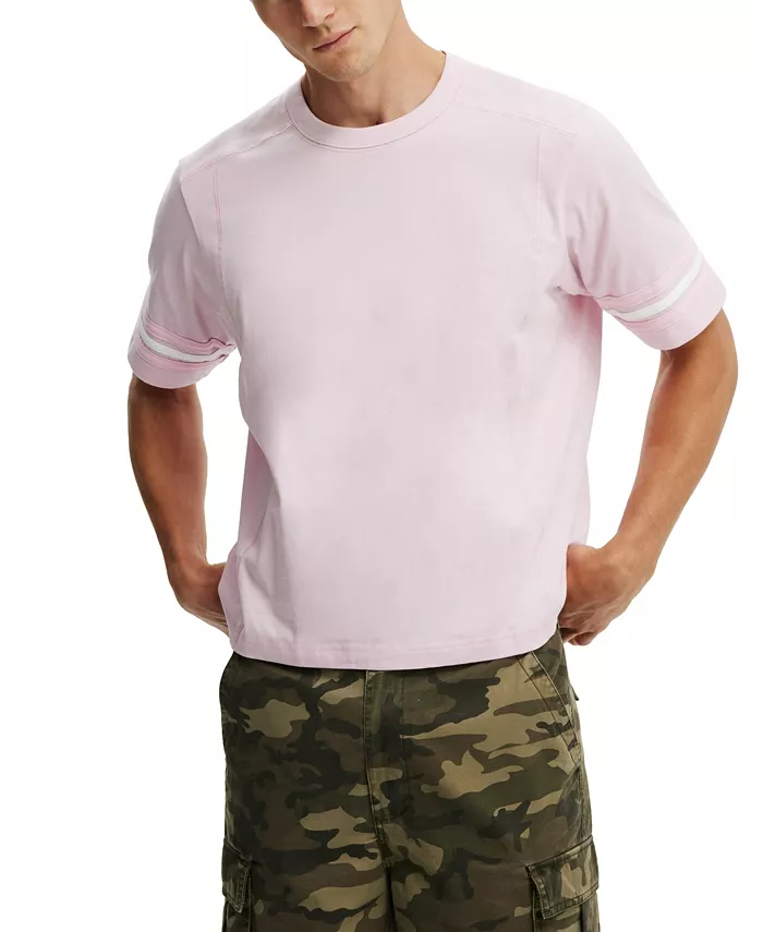 

Мужская укороченная футболка с панелями COTTON ON, розовый