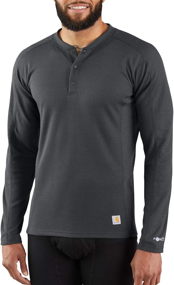 

Carhartt мужская футболка-поло Base Force Midweight Classic Henley, Shadow