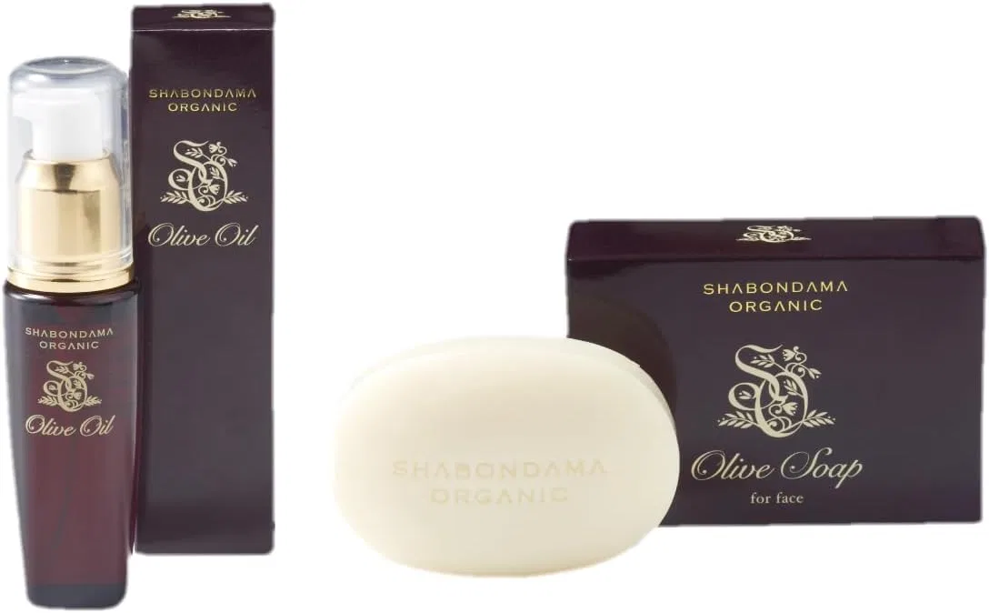 Масло для лица — Оливковое Shabondama Soap, + Мыло для умывания , органическое, 30 мл