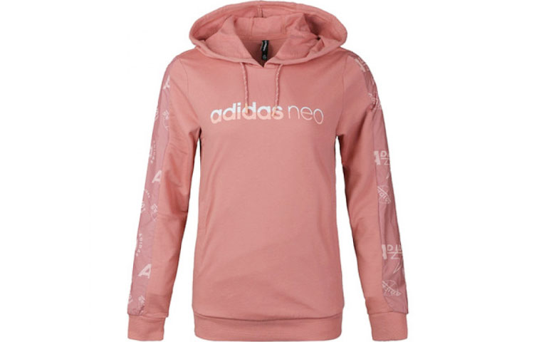 Женская блестящая пудровая толстовка Glossy Powder Adidas Neo, светло-розовый — фото 3