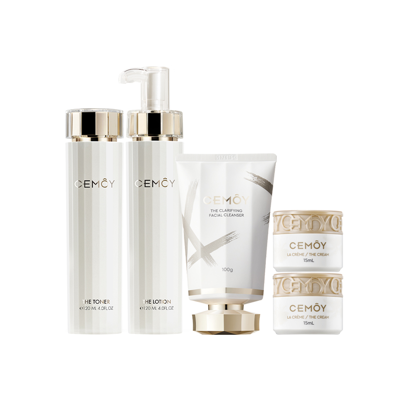 Платиновый люмен лосьон для лица наборы для ухода за кожей Cemoy, Cleansing 100ml + water белый 120ml each + water белыйsample 30ml each — фото 2