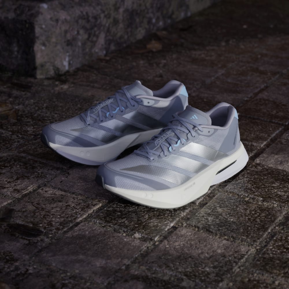 Кроссовки Adidas Adizero Boston 13 Shoes, цвет Halo Silver/Silver Metallic/Glow Blue — фото 4