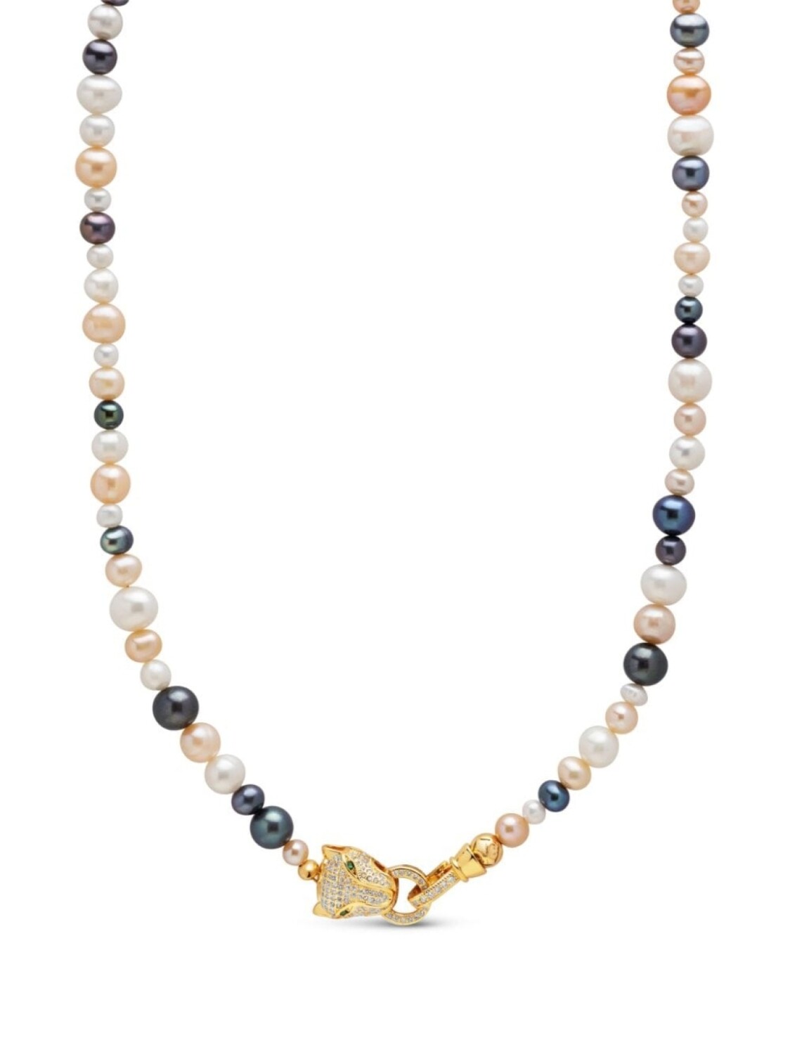 

Колье Panther Head Lock с жемчугом Nialaya Jewelry, золотой