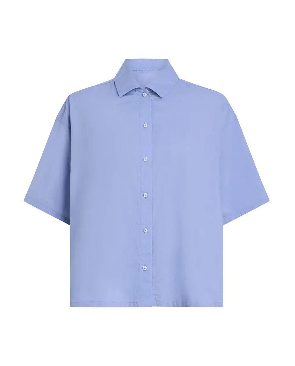 

COTTON POPLIN SLEEP Футболка с коротким рукавом и пуговицами Calvin Klein, синий