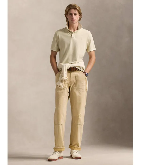 Футболка поло Slim fit Polo Ralph Lauren, бежевый — фото 3