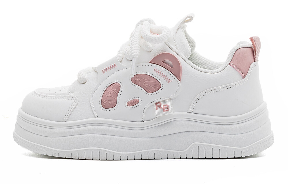 

Кроссовки RENBEN Skateboarding Shoes Women's Low-top White/pink, розовый