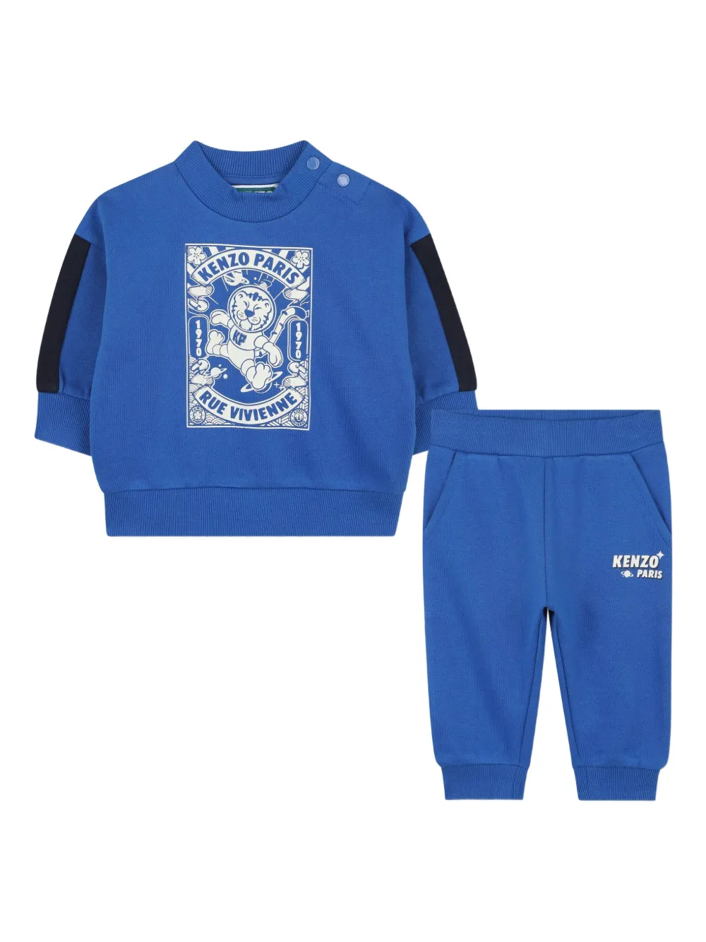 Спортивный костюм с графичным принтом Kenzo Kids, синий — фото 4