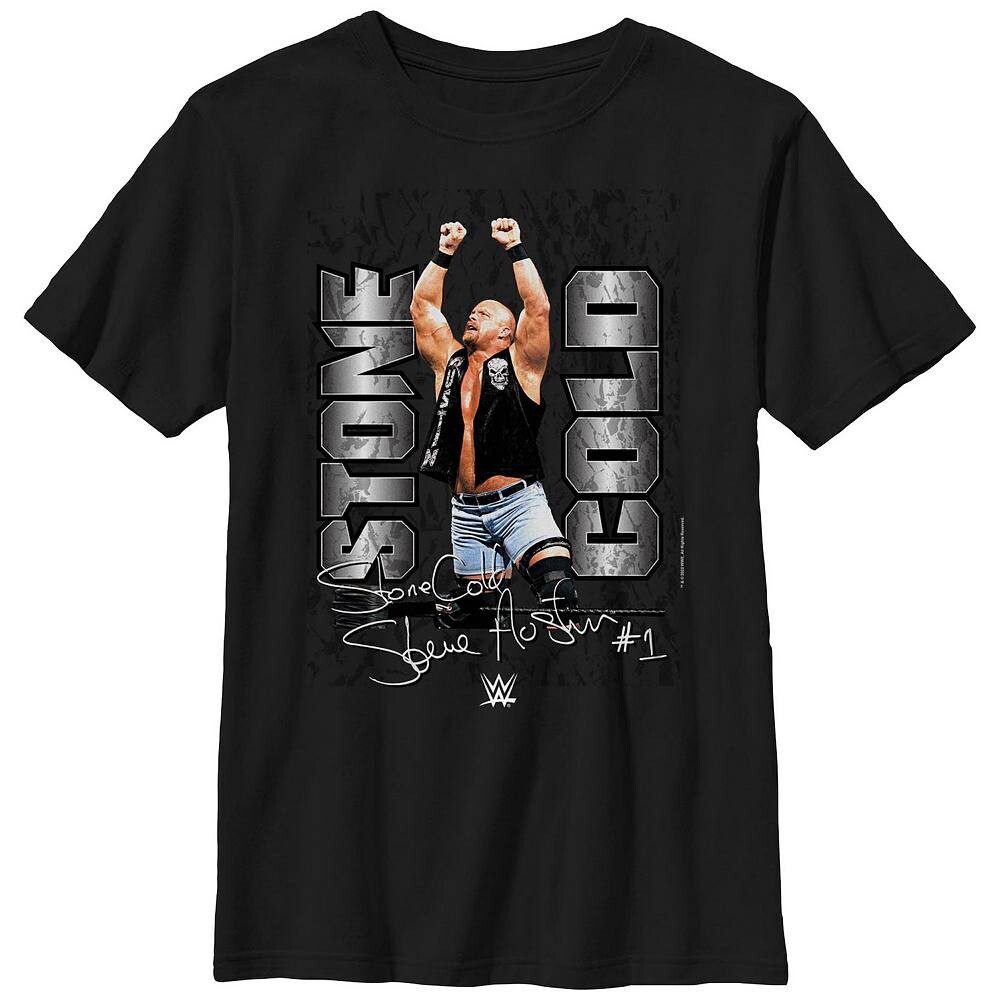 

Футболка с рисунком WWE Stone Cold для мальчиков Licensed Character, черный
