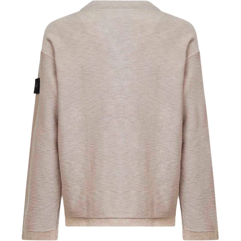 Свитер с воротником-стойкой и длинным рукавом ribbed crew-neck STONE ISLAND, Sand — фото 3