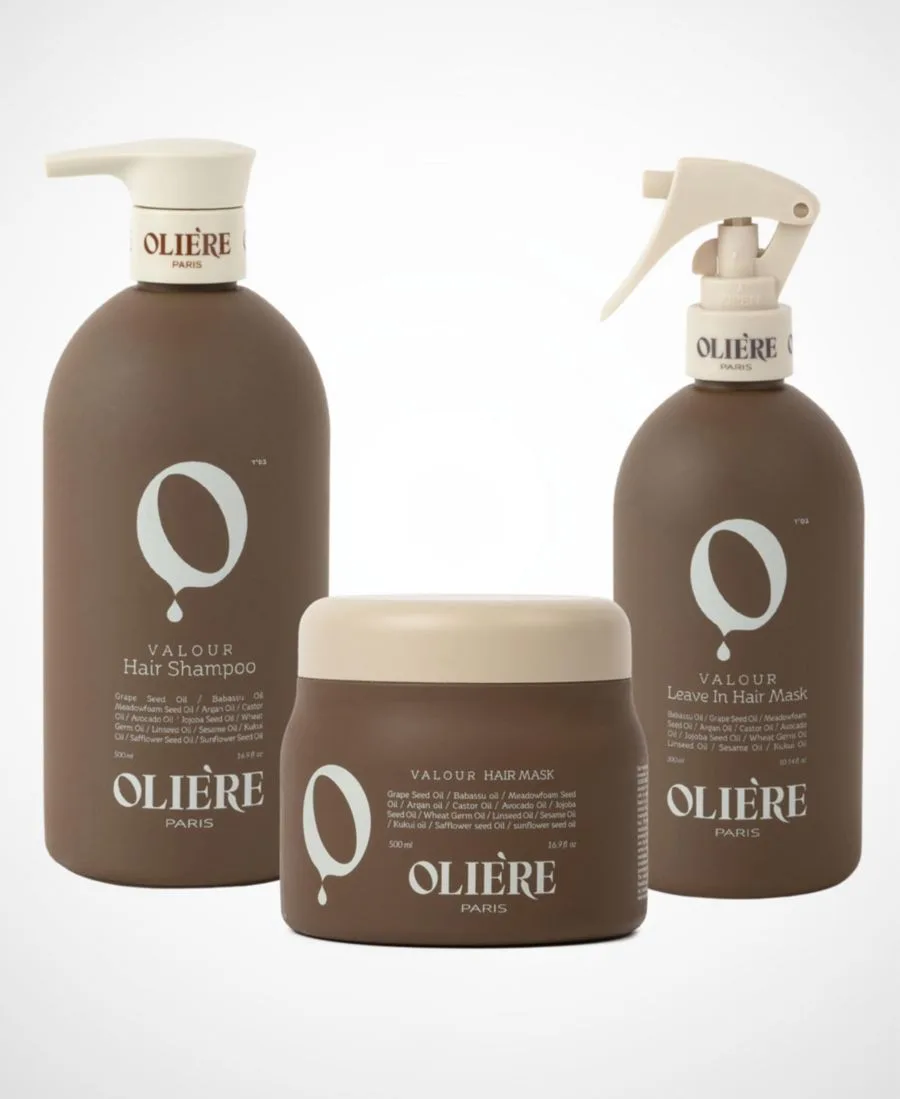 Oliere Paris Набор из трех средств для ухода за волосами Valour Essential Smoothing Hair Care Trio