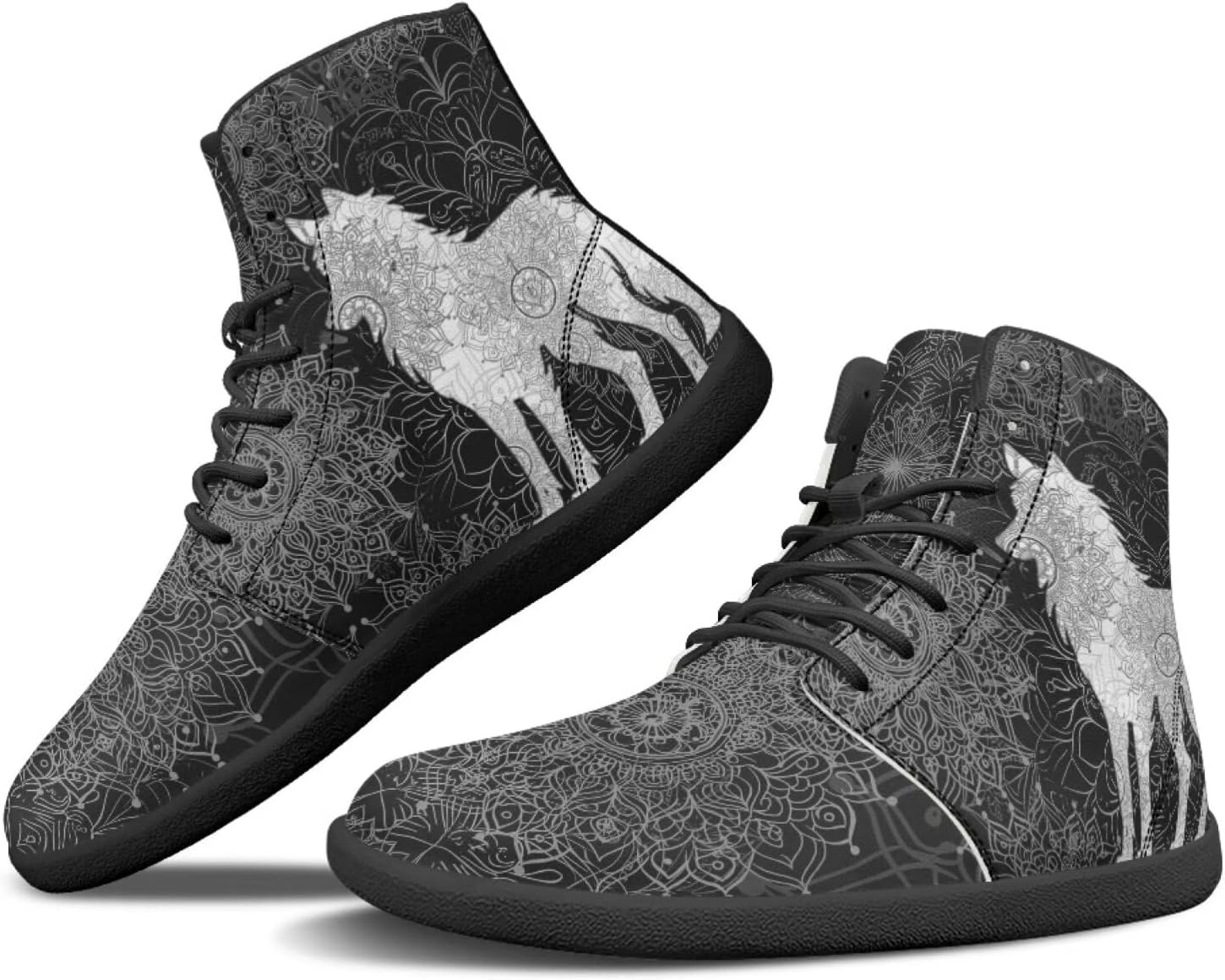 

Мужские сандалии Howilath Boho Mandala с животным принтом, обувь, кроссовки с широкой носочной частью, высокие кеды, минималистичные кроссовки с нулевым перепадом, серый