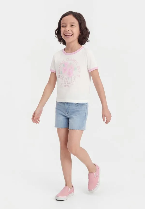 Футболка с логотипом, цвет слоновой кости Gap, Off-White