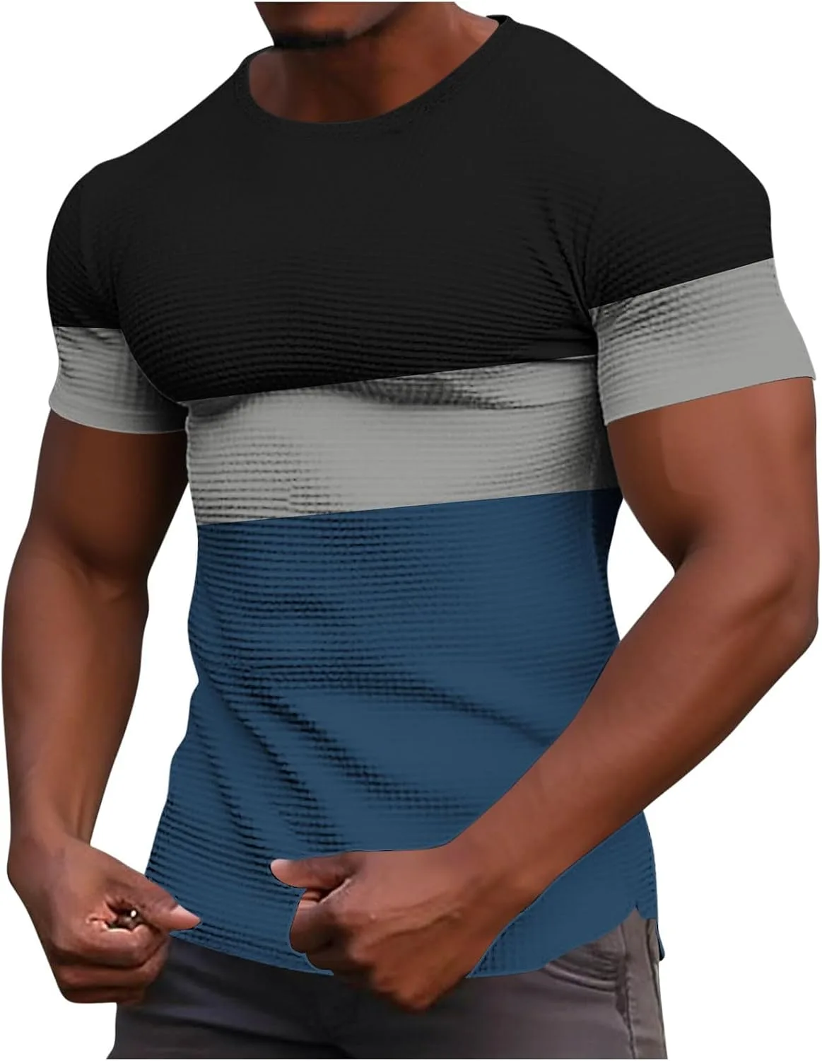 

Футболка мужская Color Block Casual Loose Stretchy