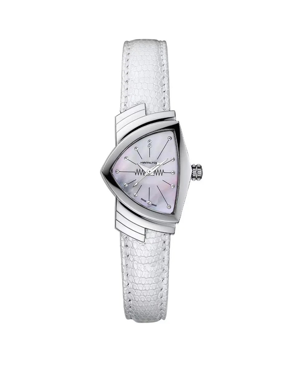 

Женские часы Ventura S H24211852 с кожаным ремешком Hamilton, белый
