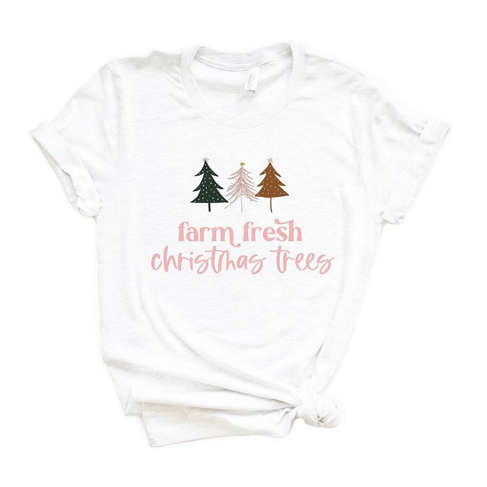 

Футболка с короткими рукавами и рисунком Boho Farm Fresh Christmas Trees Simply Sage Market, белый