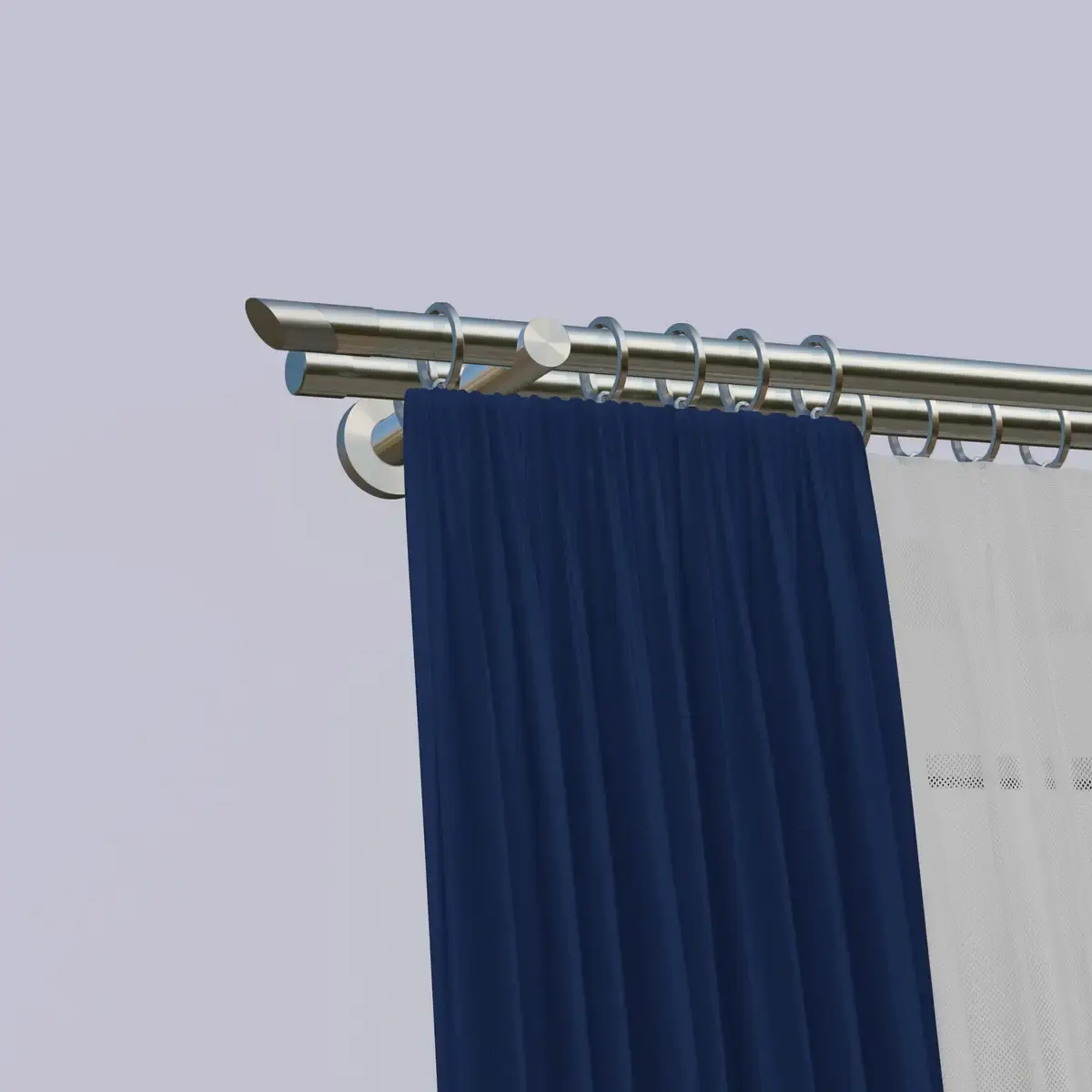 

Карниз indeko "Durban", 2 направляющие, желаемая длина 450 см, цвет edelstahlfarben