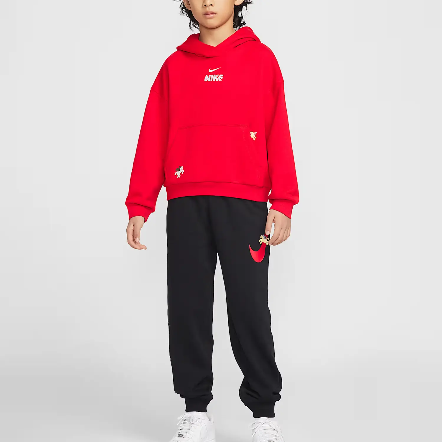 Детские худи с капюшоном Moderate Nike, university красный — фото 3