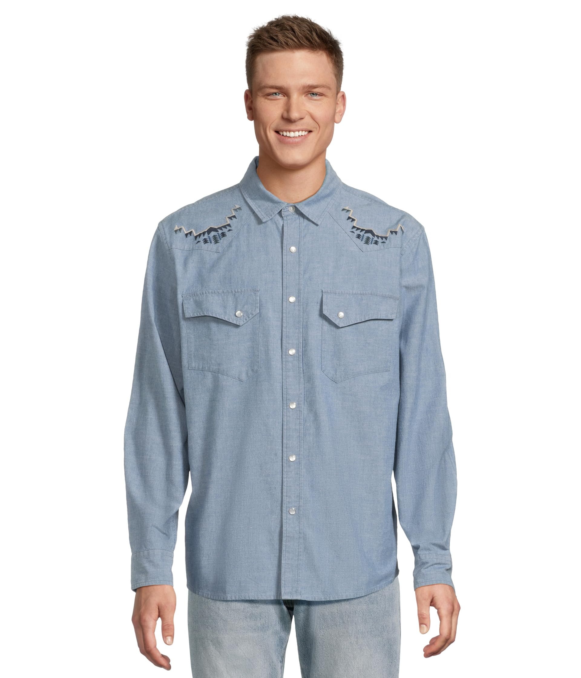 

Рубашка Pendleton Gambler Chambray Shirt, цвет Light Blue/Harding