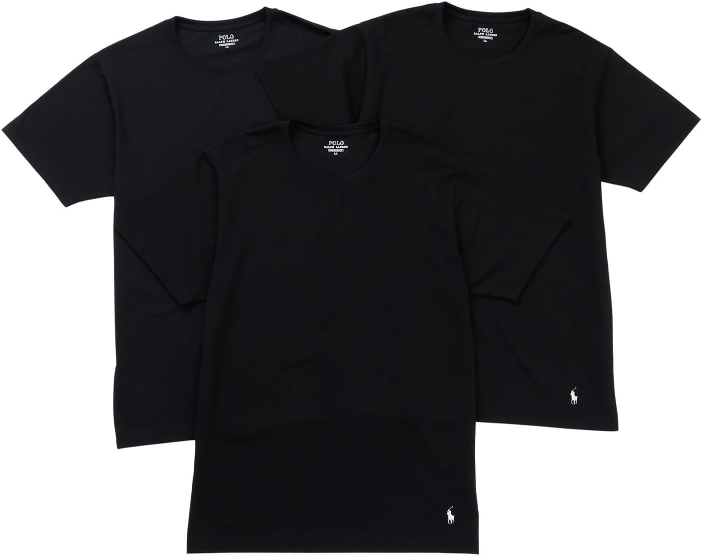 

Мужские футболки POLO RALPH LAUREN с коротким рукавом и круглым вырезом (комплект из 3 штук) с логотипом One Point, однотонные (RM1-C501), черный