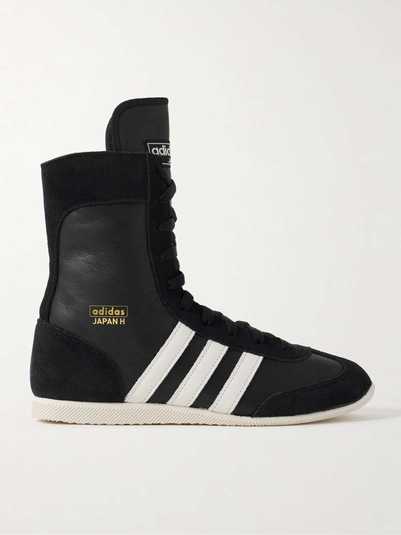 Высокие кожаные кеды Japan h с замшевой отделкой Adidas Originals, черный