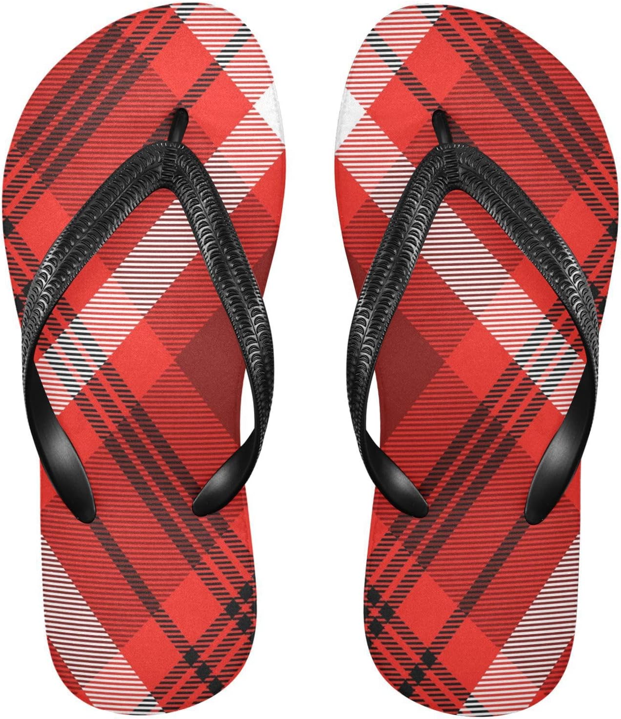 

Женские и мужские пляжные шлепанцы в красную клетку, резиновые нескользящие летние тапочки для душа Sinestour