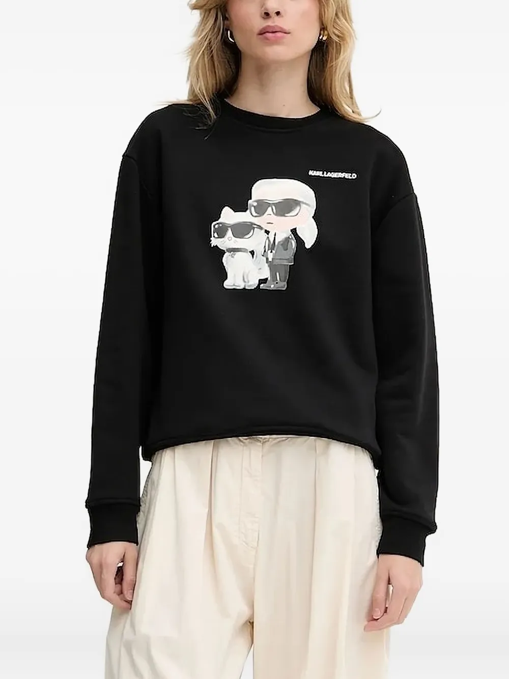 

Толстовка с принтом Ikon Karl & Choupette KARL LAGERFELD, черный