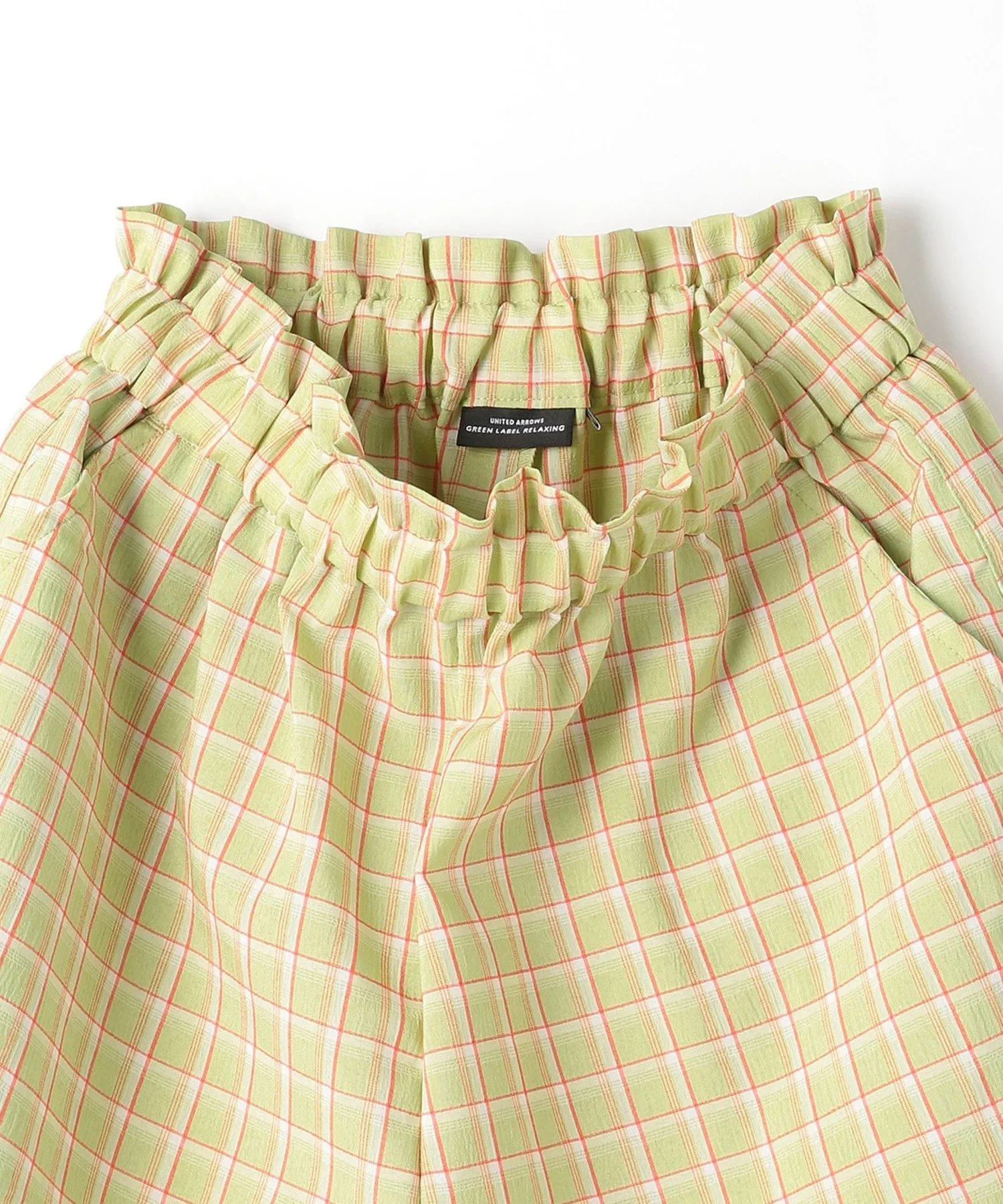 Брюки Клетчатые кюлоты / Детские 140-160 см United Arrows Green Label Relaxing, LIME — фото 4