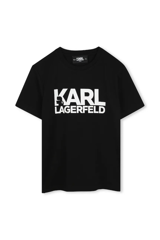 

Детская хлопковая футболка Karl Lagerfeld, черный