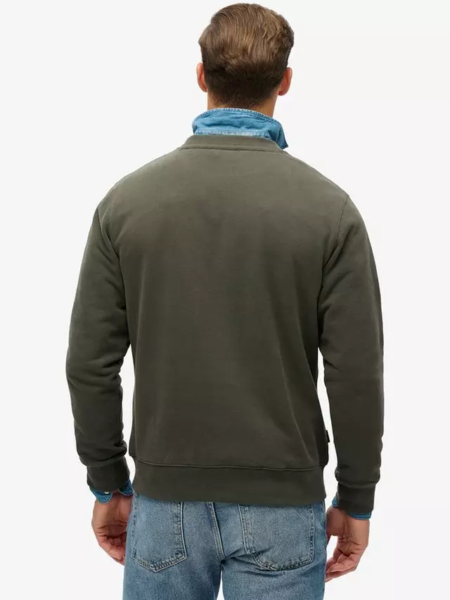 Толстовка Superdry Essential Logo Crew, цвет dark grey/green — фото 2