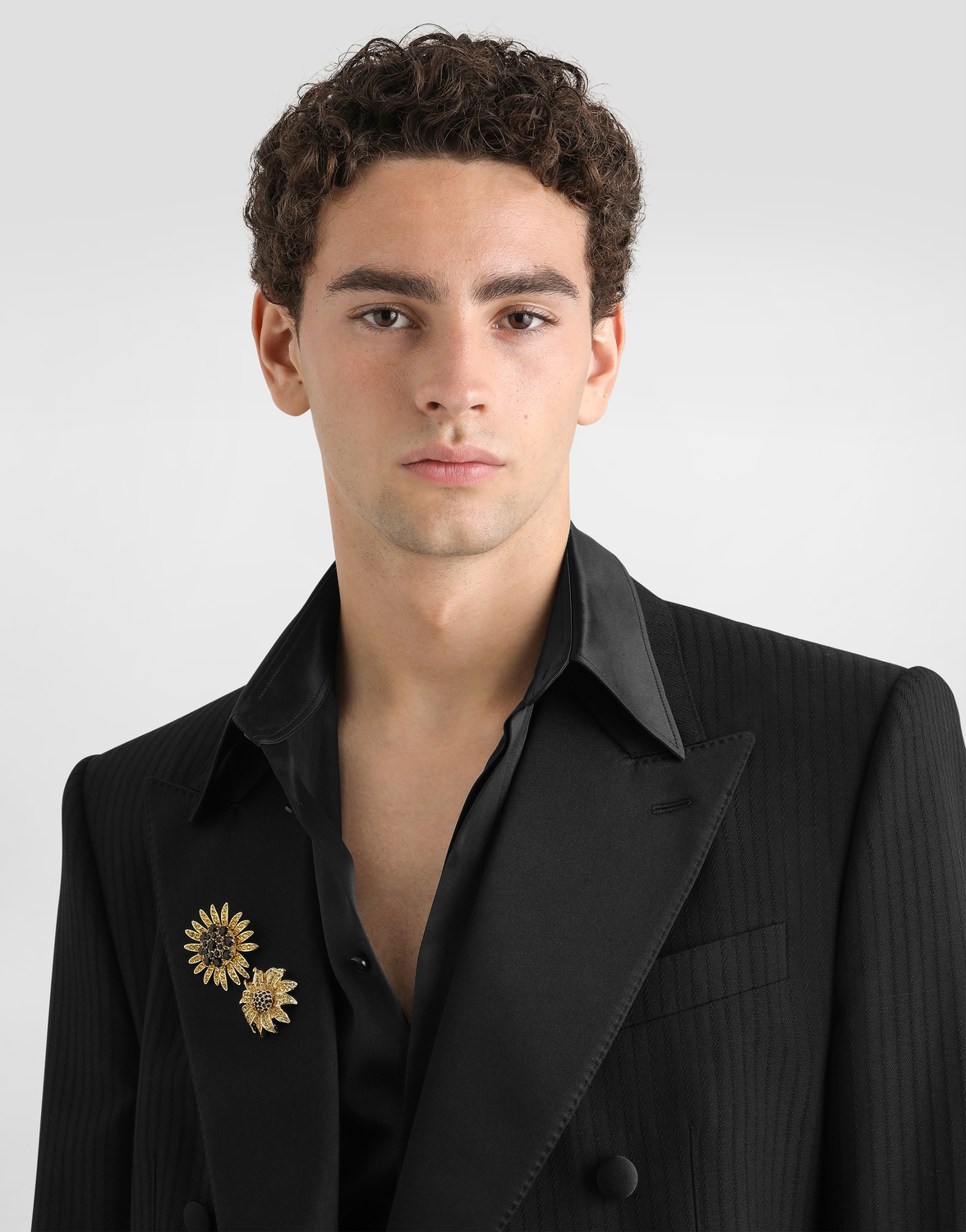 Флористическая брошь Sartoria с стразами DOLCE & GABBANA, золотой — фото 2