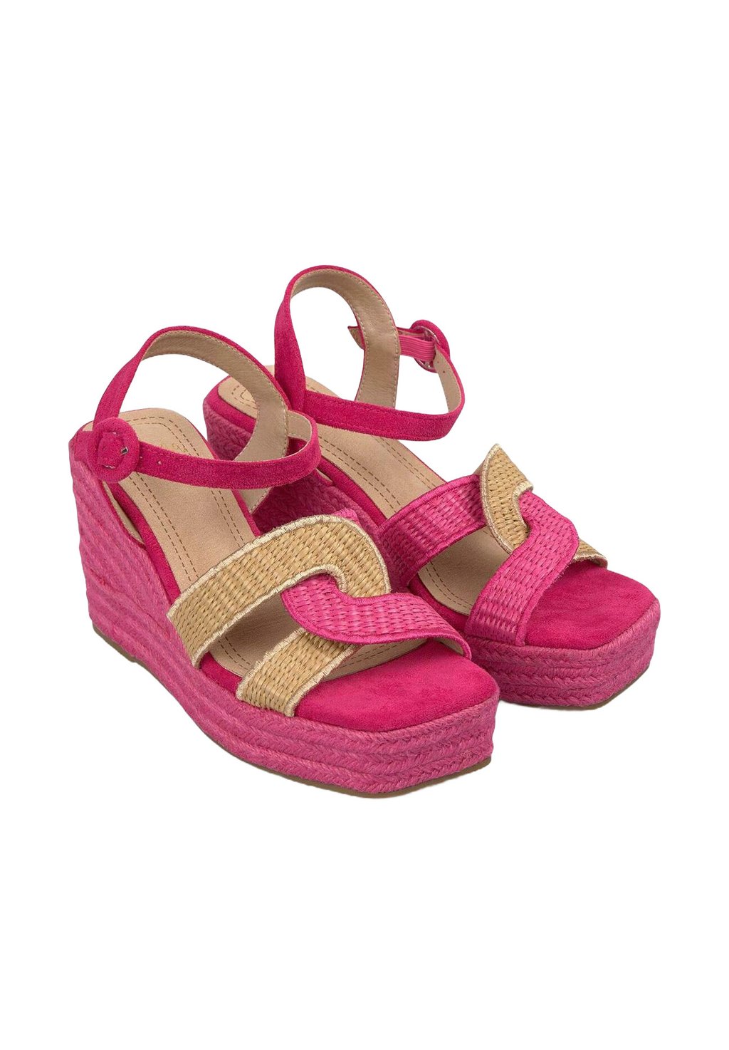 Босоножки на танкетке Sandali con tacco Alma Blue, цвет Fucsia Jaspeado — фото 2