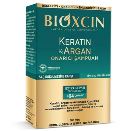 Шампунь Keratin & Argan Repair 300 мл для обветренных и поврежденных волос Bioxcin — фото 2