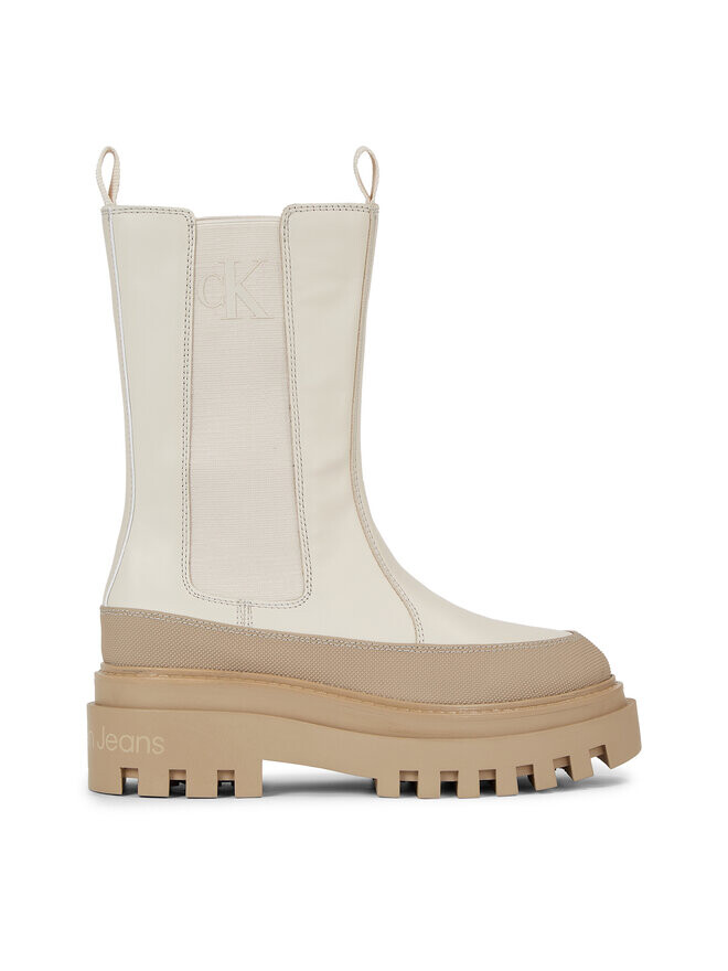 

Ботильоны Calvin Klein Jeans Chelsea Flatform Chelsea Boot Lth Wn, экрю