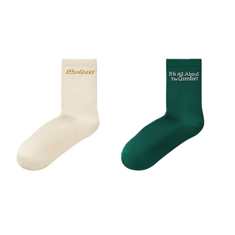 

Спортивные носки Mid Calf унисекс 2 пары Skechers, 2 пары (Картофельный зелёный+Тропический зелёный)