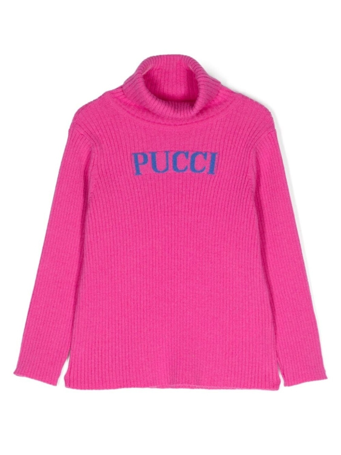 

PUCCI Junior джемпер с логотипом, связанный интарсией, розовый