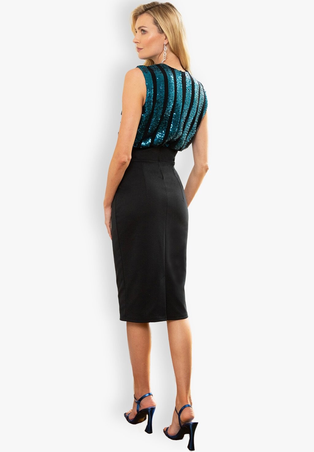 

Платье-футляр SEQUIN BODICE PONTE HotSquash, бирюзовый