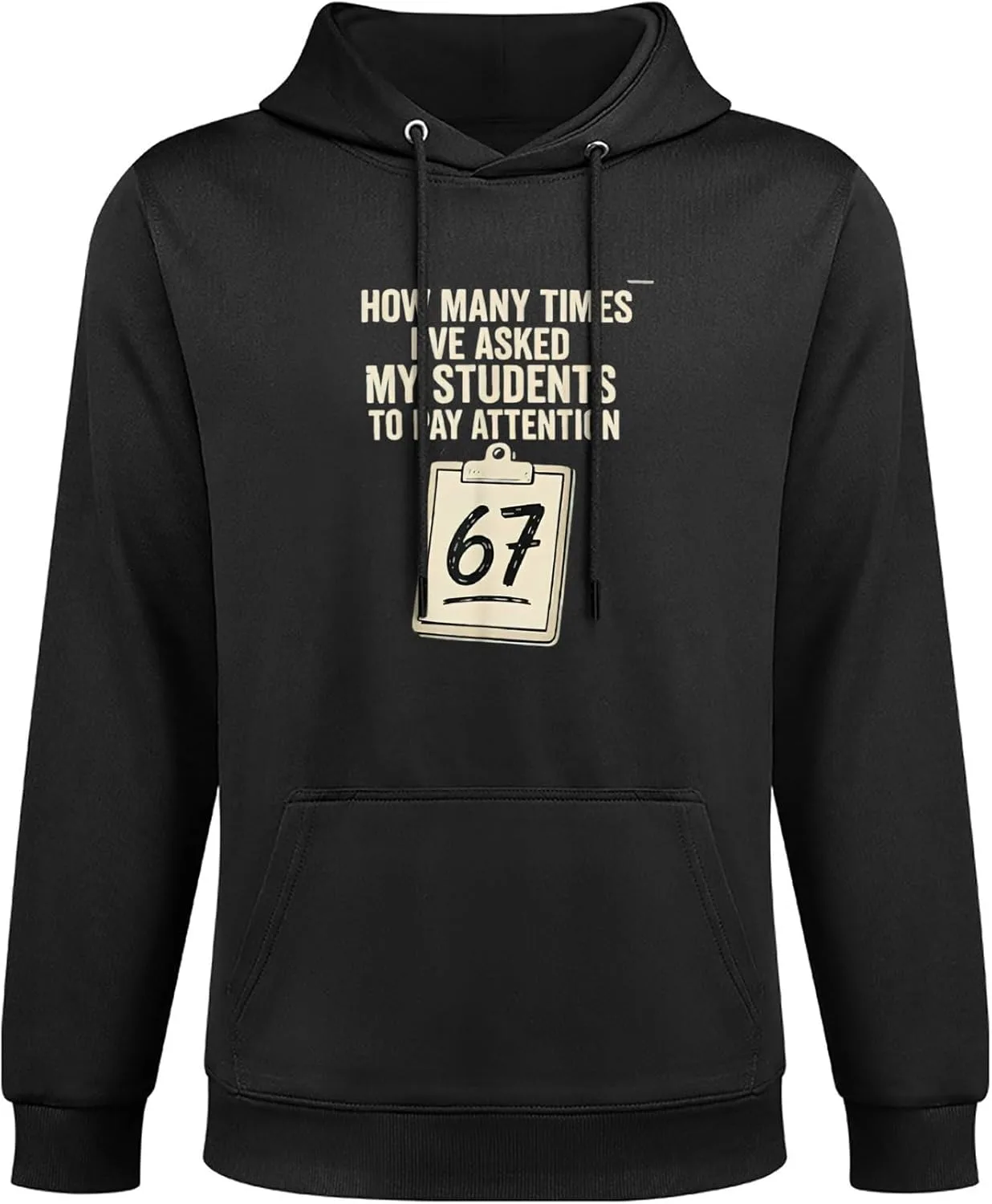 Худи How Many Times I've Asked My Students To Pay Attention 67, мягкая классическая толстовка с карманом — фото 3