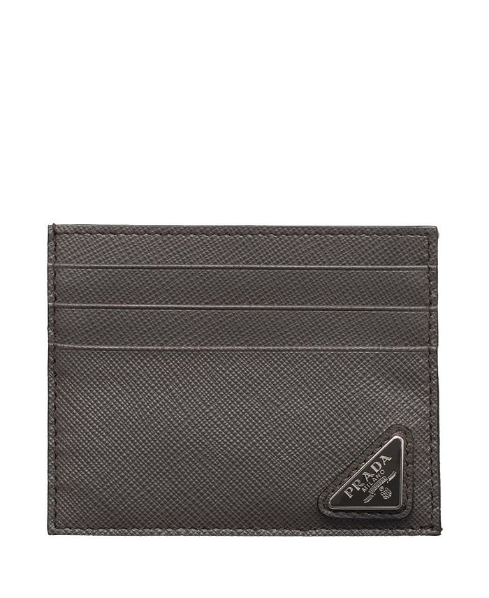 

Картхолдер из кожи Saffiano Prada, серый