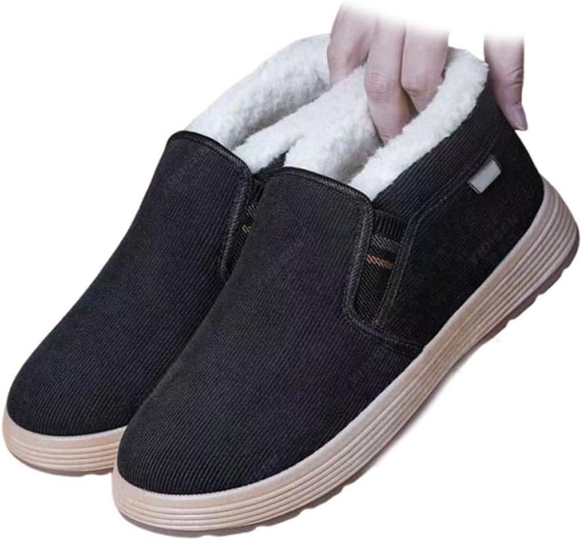 

Мужские теплые и удобные слипоны, теплая обувь для мужчин, мягкие удобные ходовые туфли для улицы Generic, черный