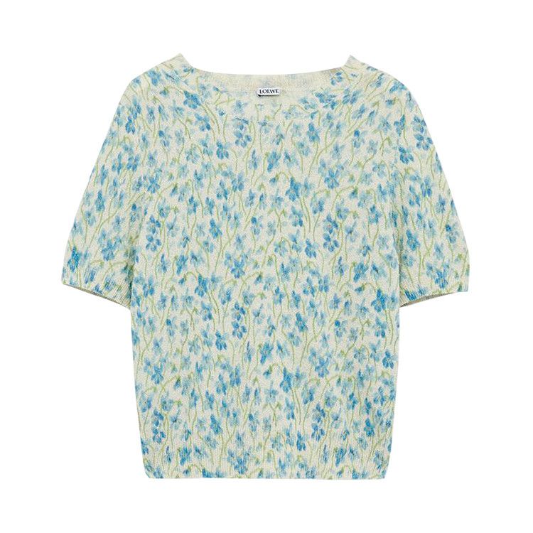 

Свитер Loewe Short-Sleeve Sweater, White/Blue