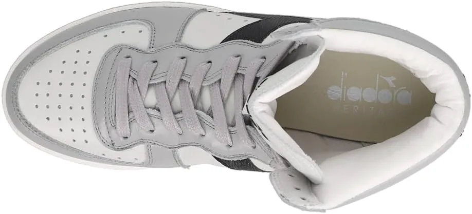 Мужские кроссовки Diadora Mi Basket Used High - серые, повседневные, белый — фото 4