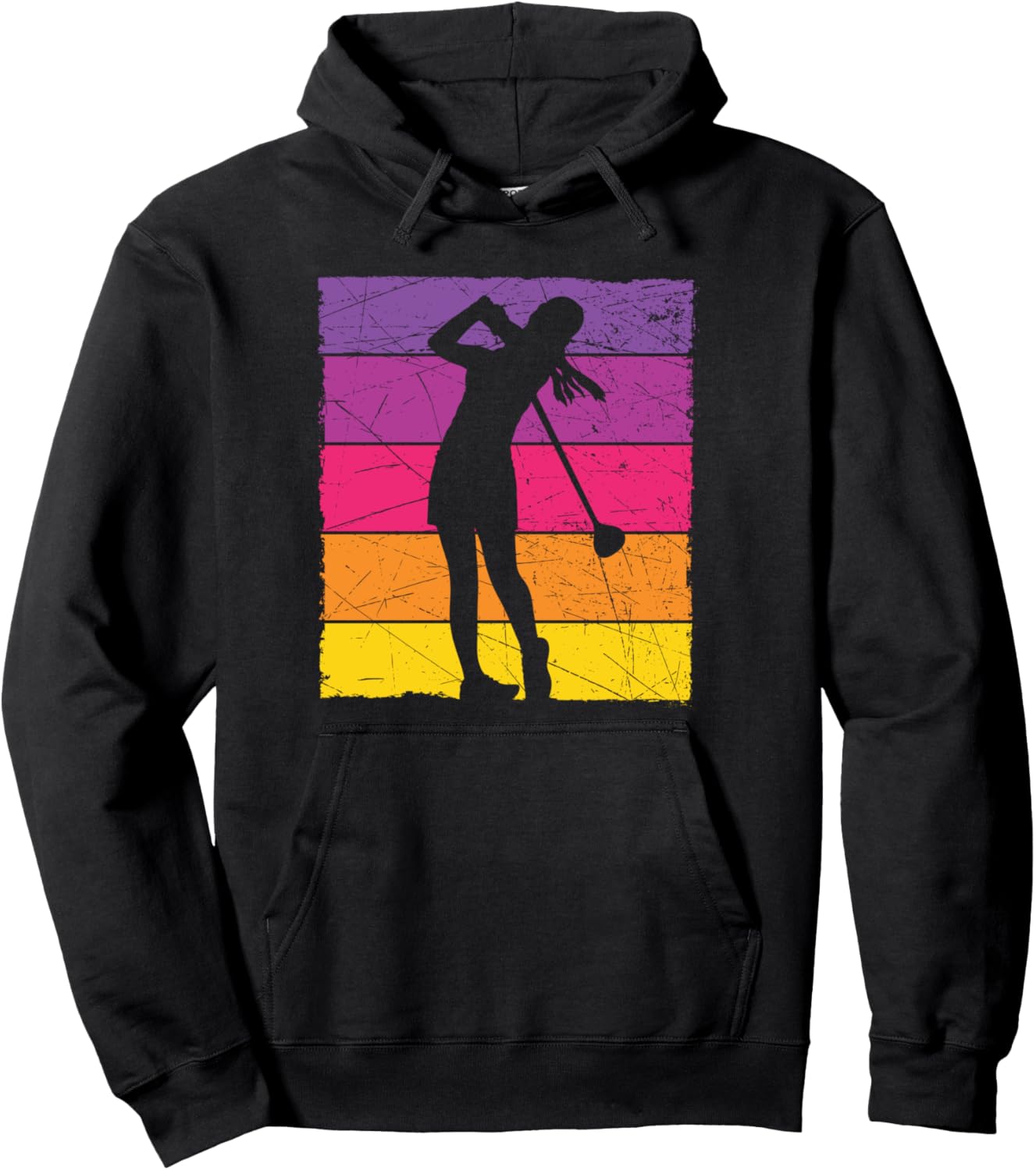 

Худи в стиле ретро с изображением гольф-перчатки, клюшки для гольфа, аксессуары для гольфа, черный Martial Arts Karate Apparel & Gifts Collections