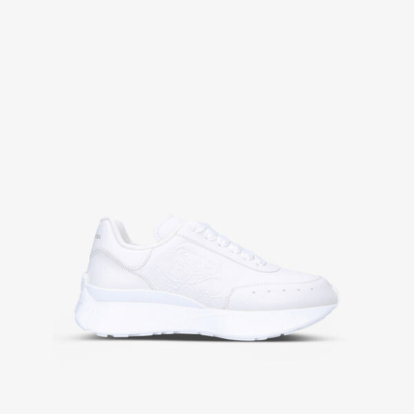 Женские кожаные низкие кеды Runner с тиснением логотипа Alexander Mcqueen, белый