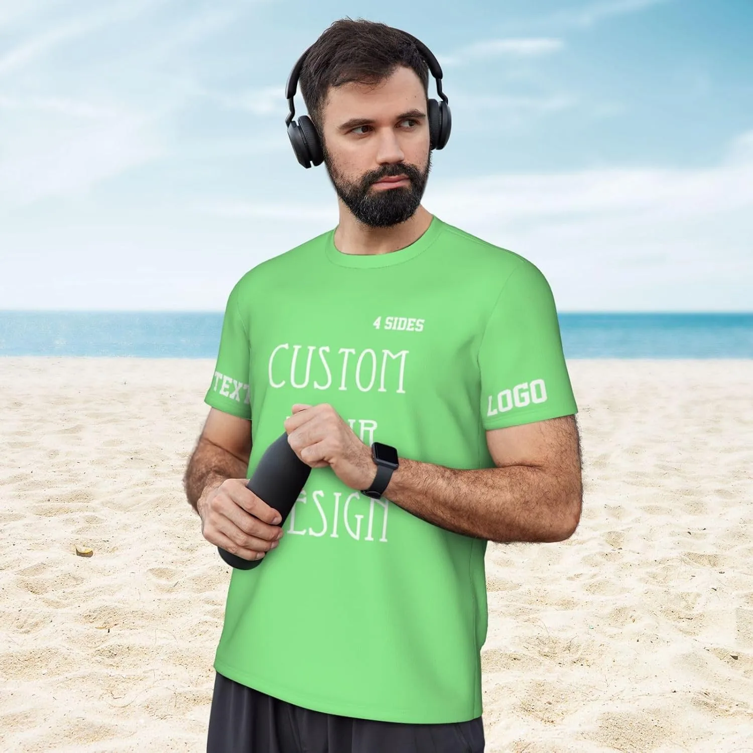 Футболка Custom для мужчин с принтом на все стороны — фото 3