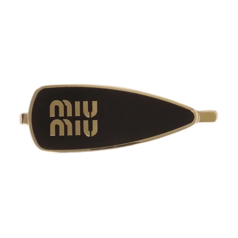 Заколка для волос с логотипом MIU MIU, черный
