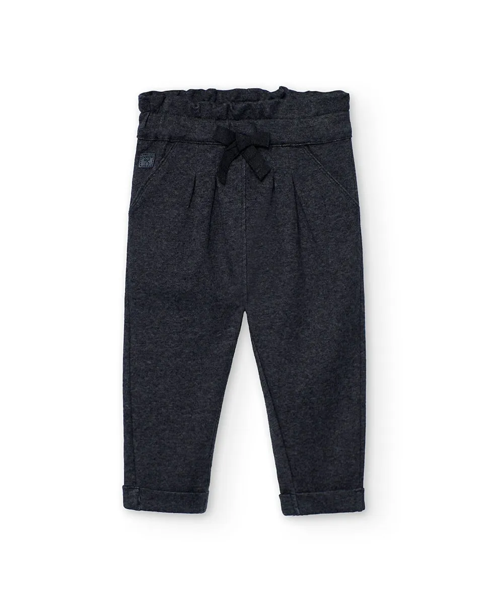 

Широкие детские фланелевые штаны с шнурком Boboli, серый