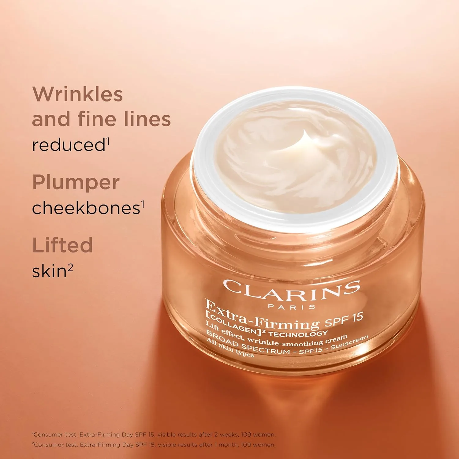 Крем для лица SPF CLARINS NEW Extra-Firming дневной увлажняющий, антивозрастной, с коллагеновыми полипептидами — фото 2