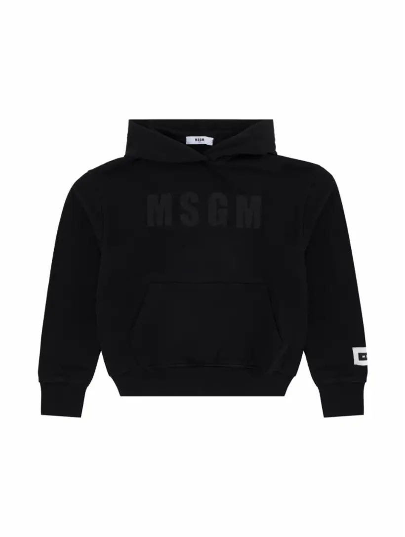 

Хлопковое худи с логотипом MSGM, черный