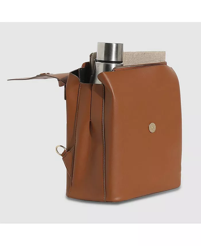 

Женский рюкзак с клапаном на пряжке - коричневый Haute Sauce